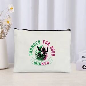 Wicked White and Green Women's Make Up Bag